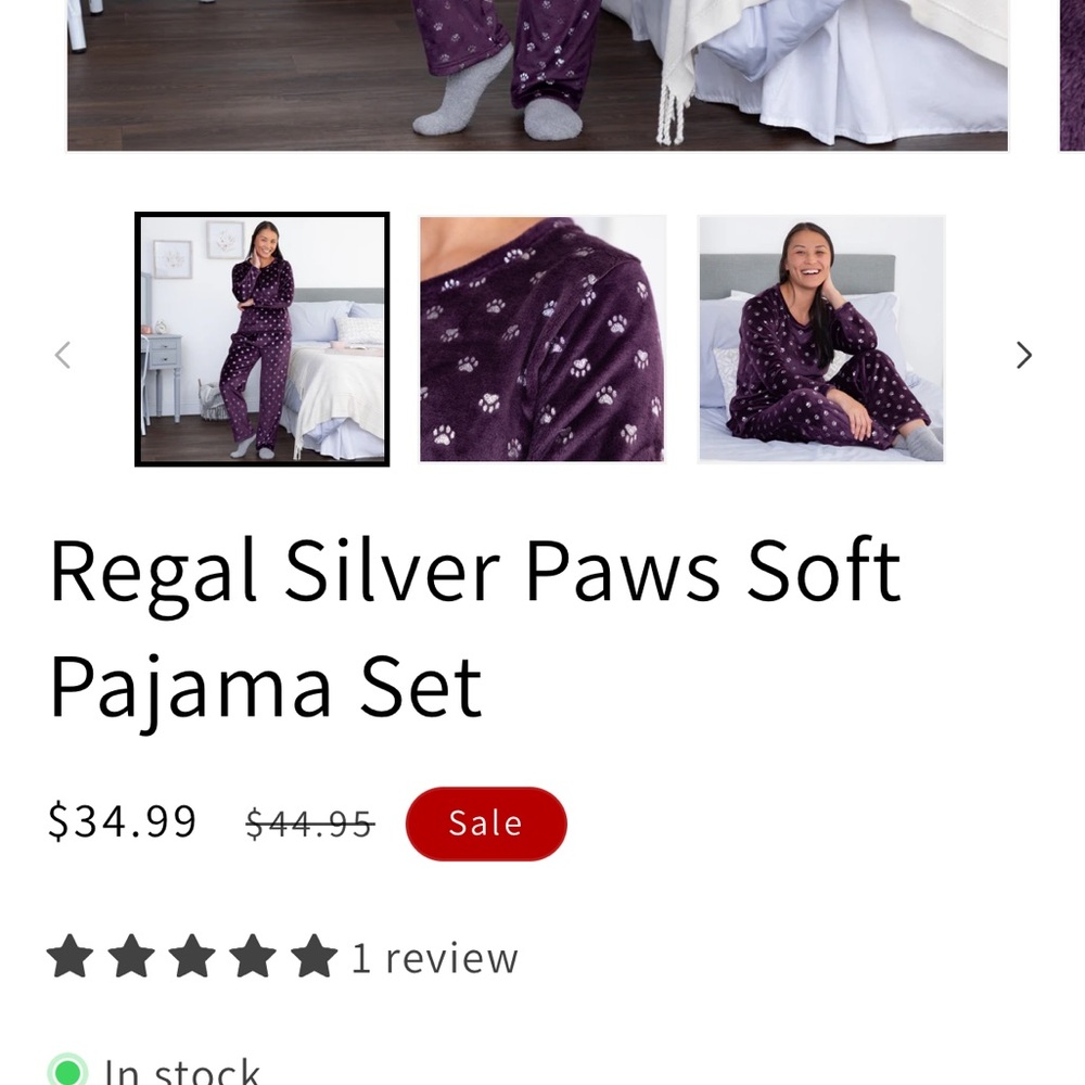 Nwt purple paw pajamas